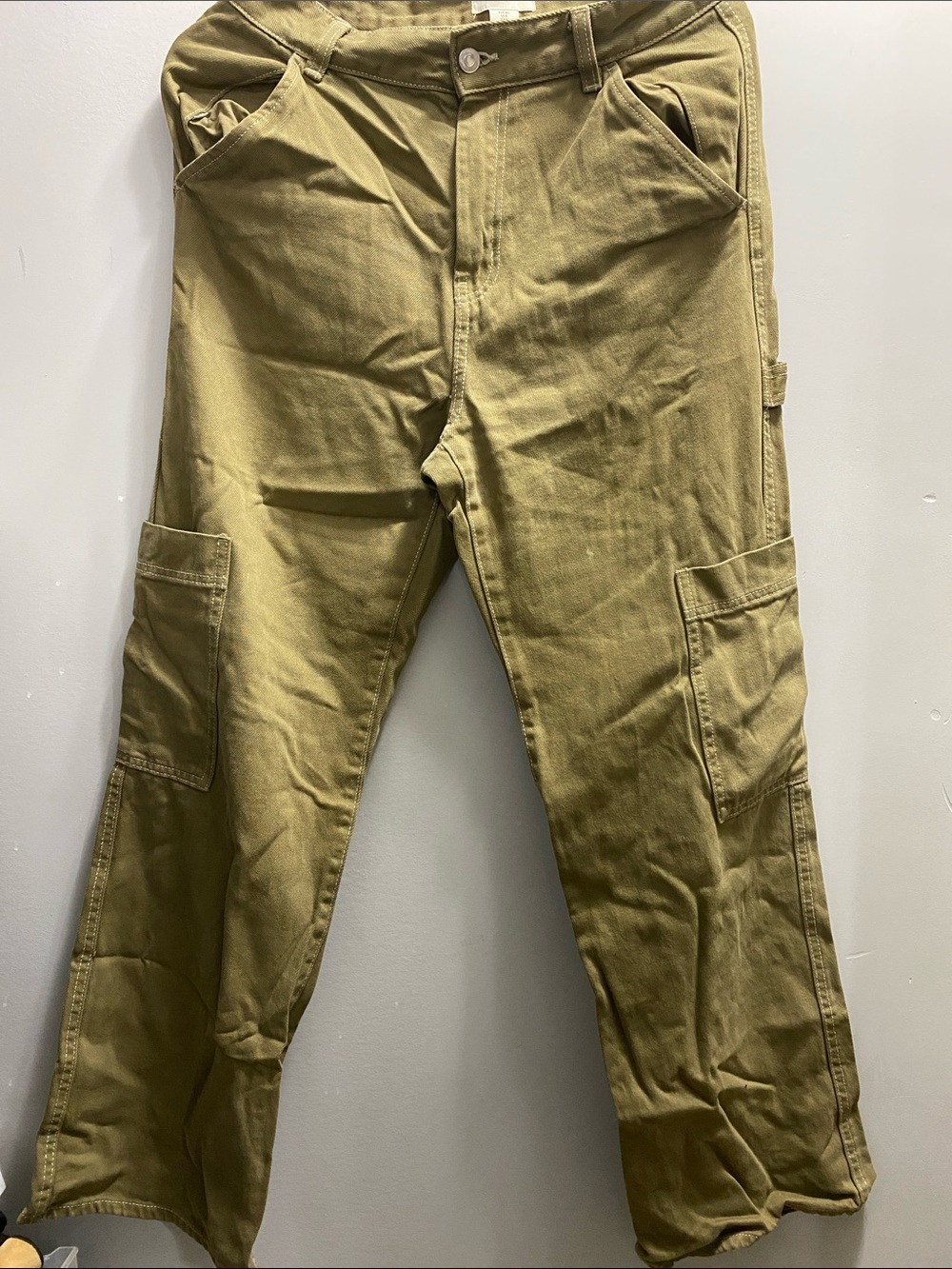 H&M Men's Olive-Tone Cargo Trousers